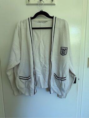 Claiborne Ivory and Black Textured Sweater